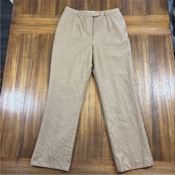 Pendleton Women's Size 8 100% Virgin Wool Brown/Tan Slacks Dress Pants Pleated - Picture 2 of 11